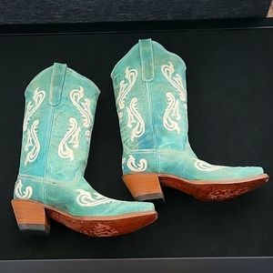 Teal Corral Cowboy boots Size 6/6.5 NWOT
